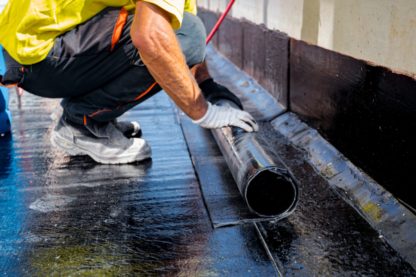 屋上やベランダの防水シート施工イメージ。